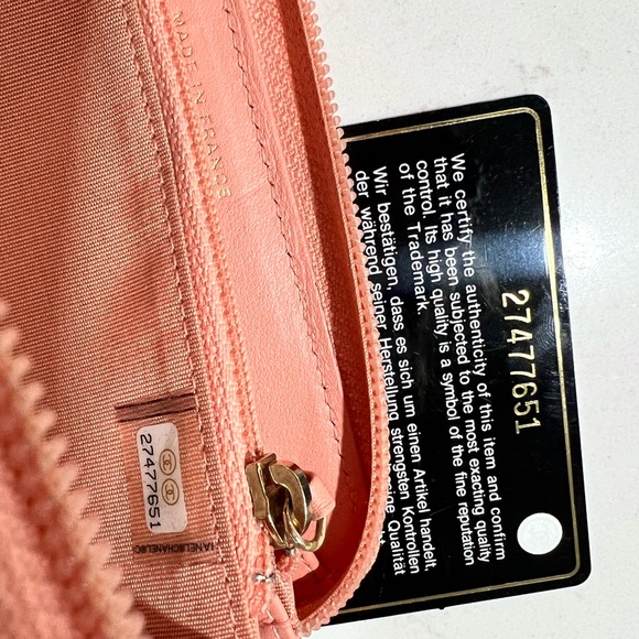 Chanel caviar quilted boy zip around wallet in pink - Picture 5 of 10